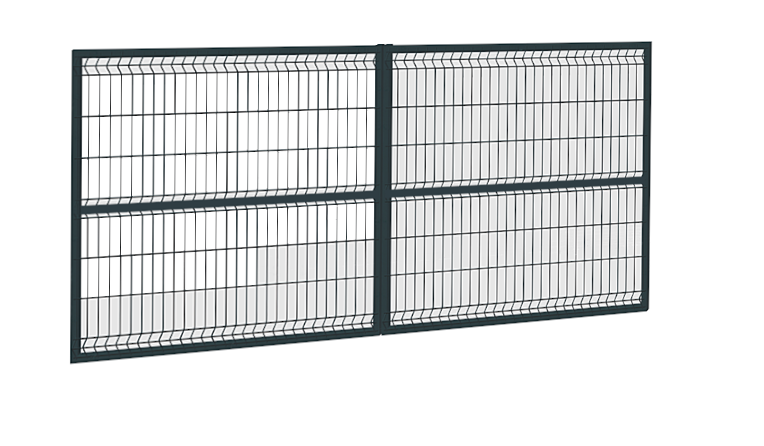 Brama dwuskrzydłowa panelowa 3D w wymiarze 173x400 cm